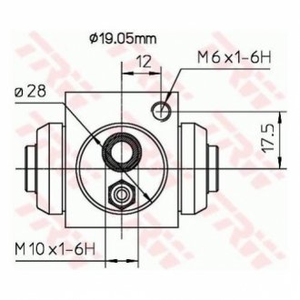 Гальмівний циліндр TRW BWD119A (фото 1)