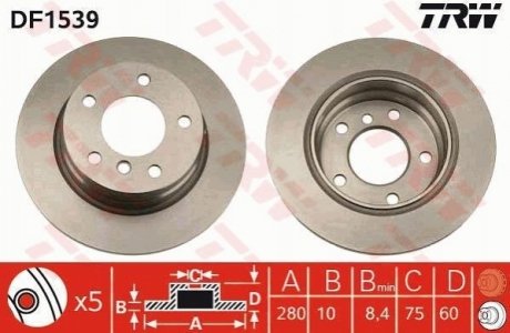 Диск тормозной TRW DF1539 (фото 1)