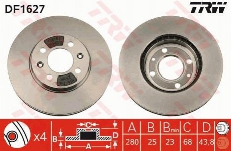 Гальмівний диск TRW DF1627 (фото 1)