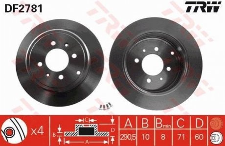 Гальмівний диск TRW DF2781 (фото 1)