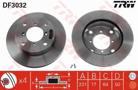 Диск гальмівний TRW DF3032 (фото 1)