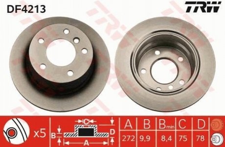 Гальмівний диск TRW DF4213 (фото 1)