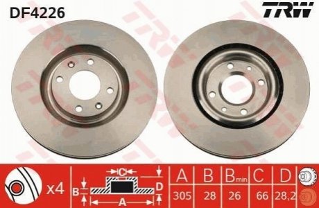 Гальмівний диск TRW DF4226 (фото 1)