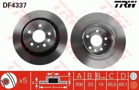 Гальмівний диск TRW DF4337 (фото 1)