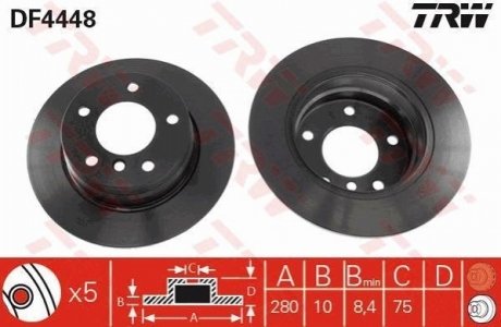 Гальмівний диск TRW DF4448 (фото 1)