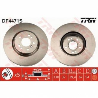 Диск тормозной TRW DF4471S (фото 1)