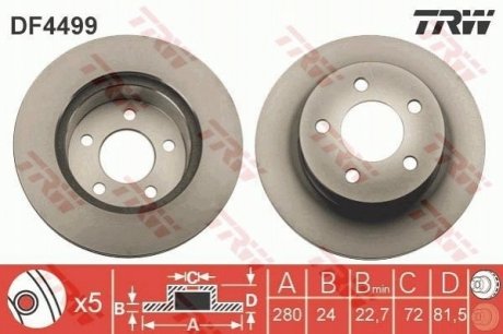 Гальмівний диск TRW DF4499 (фото 1)