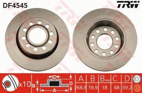 Гальмівний диск TRW DF4545 (фото 1)