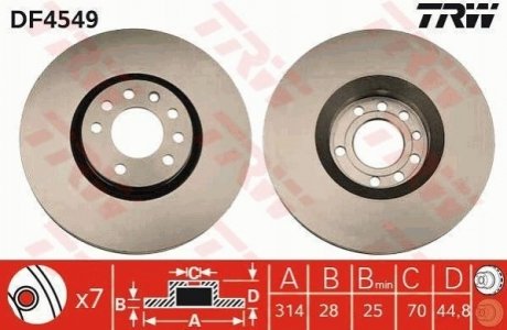 Гальмівний диск TRW DF4549 (фото 1)