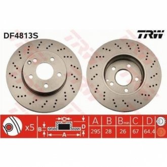 Гальмівний диск TRW DF4813S (фото 1)