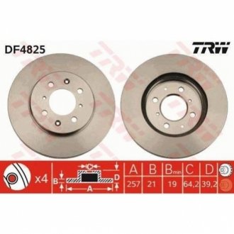 Диск тормозной TRW DF4825 (фото 1)