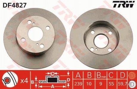 Гальмівний диск TRW DF4827 (фото 1)