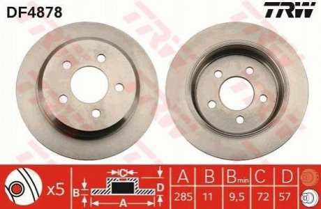 Гальмівний диск TRW DF4878 (фото 1)