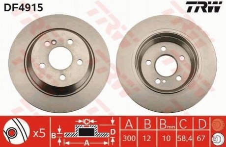 Диск тормозной TRW DF4915 (фото 1)