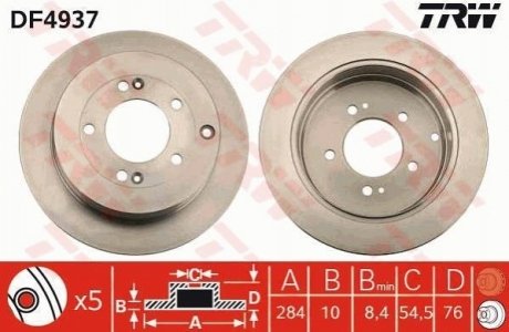 Диск тормозной TRW DF4937 (фото 1)