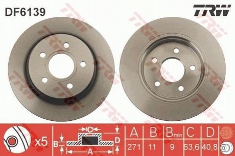 Гальмівний диск TRW DF6139 (фото 1)