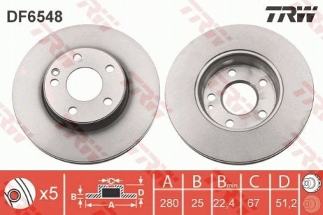 Диск тормозной TRW DF6548 (фото 1)