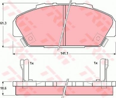 Гальмівні колодки, дискове гальмо (набір) TRW GDB1137 (фото 1)