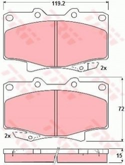 Гальмівні колодки, дискові TRW GDB1154 (фото 1)
