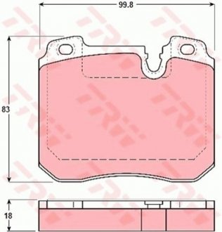 Колодка гальм. диск. BMW 7 передн. (вир-во) TRW GDB1161 (фото 1)