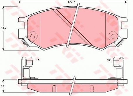 Гальмівні колодки, дискове гальмо (набір) TRW GDB1175 (фото 1)