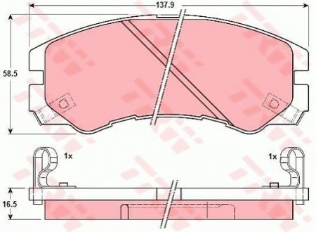 Гальмівні колодки, дискові TRW GDB1186 (фото 1)