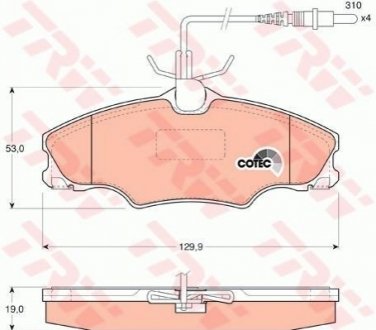 Гальмівні колодки, дискові TRW GDB1193 (фото 1)