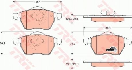 Гальмівні колодки, дискові TRW GDB1200 (фото 1)