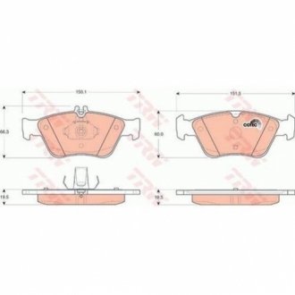 Гальмівні колодки, дискові TRW GDB1205 (фото 1)