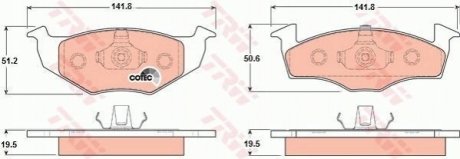 Гальмівні колодки, дискові TRW GDB1218 (фото 1)