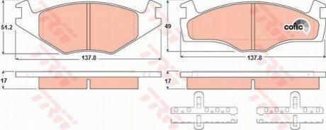 Гальмівні колодки, дискові TRW GDB1219 (фото 1)