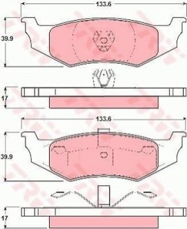 Гальмівні колодки, дискові TRW GDB1234 (фото 1)