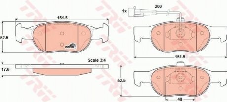 Гальмівні колодки, дискові TRW GDB1291 (фото 1)