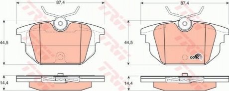 Гальмівні колодки, дискові TRW GDB1333 (фото 1)