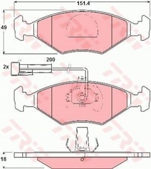 Гальмівні колодки, дискові TRW GDB1340 (фото 1)