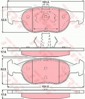 Гальмівні колодки, дискові TRW GDB1382 (фото 1)