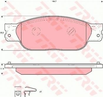 Гальмівні колодки, дискові TRW GDB1510 (фото 1)