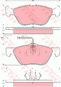 Гальмівні колодки, дискові TRW GDB1602 (фото 1)