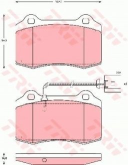 Гальмівні колодки, дискові TRW GDB1644 (фото 1)