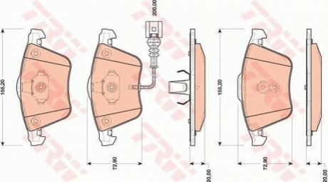 Гальмівні колодки, дискові TRW GDB1809 (фото 1)