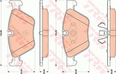 Гальмівні колодки, дискові TRW GDB1810 (фото 1)