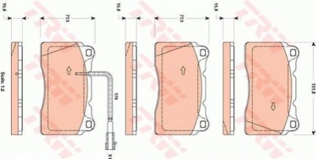 Гальмівні колодки, дискові TRW GDB1871 (фото 1)