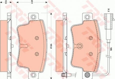 Гальмівні колодки, дискові TRW GDB1872 (фото 1)