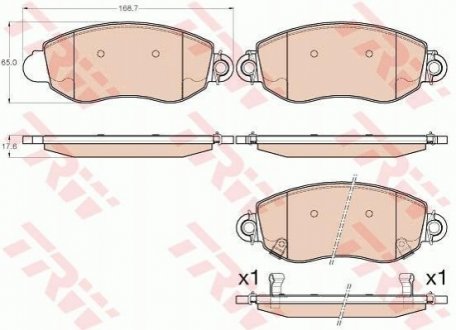 Гальмівні колодки, дискові TRW GDB2006 (фото 1)