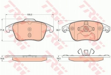 Гальмівні колодки, дискові TRW GDB2025 (фото 1)