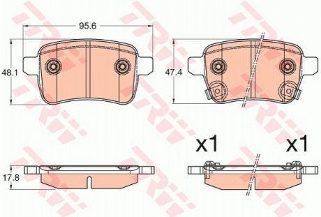 Гальмівні колодки, дискові TRW GDB2032 (фото 1)