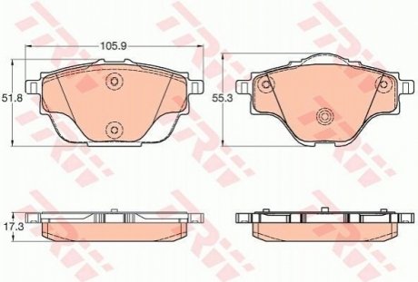 Гальмівні колодки, дискові TRW GDB2034 (фото 1)