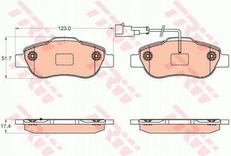 Гальмівні колодки, дискові TRW GDB2039 (фото 1)