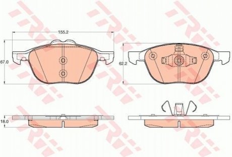 Гальмівні колодки, дискові TRW GDB2043 (фото 1)