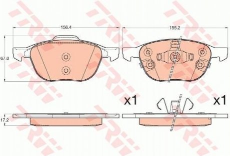 Гальмівні колодки, дискові TRW GDB2059 (фото 1)